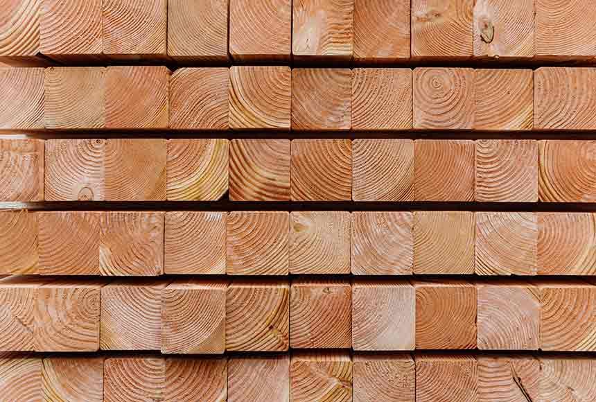 Stack of sawn timber